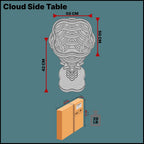 Cloud Side Modern Wood Side Table – Layered Cloud-Like Shape with Smoked Glass Top, Elegant Walnut Finish