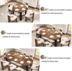 Epecoya Round Extendable Dining Table for 4-8 People, 43"-78" Wooden Oval Dining Room Table with Leaf Extension, Farmhouse Expandable Kitchen Table for Apartment, Living Room, Walnut Black