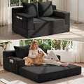 Convertible Sofa Bed,Small Couch & Loveseat,Pull Out Couch Bed for Small Spaces,Premium Luxe Corduroy Folding Floor Futon Sleeper with Side Pocket & 2 Pillows, No Assembly Required