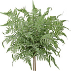 Fake Plants Stem Artificial Boston Fern 19" Green Fake Greenery Branches 2 Pcs UV Resistant Faux Plant Bushes for Home Indoor Outdoor Garden Wedding Bouquet Table Decor