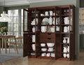 Palace Imports 100% Solid Wood Kitchen China Pantry Cabinet, 65" W - 4 Clear Glass & 4 Shaker Doors, Renewable Eco-Friendly Wood, Made in Brazil (Mocha, 8 China/Shaker Doors | 2 Drawers)