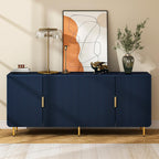65" Fluted Sideboard Buffet Cabinet with Storage, Blue