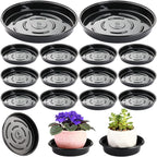 Plant Saucer 15 Pack Plant Trays for Pots 12 Inch Plastic Plant Saucers for Outdoors and Indoors Black Drip Trays for Potted Plants Flower Pot Plates to Catch Water Plant Drainage Dishes No Holes