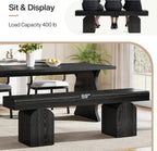 Tribesigns 59" Black Dining Bench for 2 to 3, Modern Dining Table Bench with Arched Base, Extra Long Kitchen Bench Seating for Dining Room, Living Room, Entryway