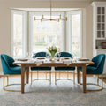 Hyfirm Modern Dining Chairs Set of 4, Velvet Teal Upholstered Kitchen Chairs with Gold Metal Legs, Padded Fabric Accent Chairs for Living Room, Dining Room, Cafe
