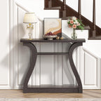47" Narrow Console Table, Entry Table with Curved Legs, Sofa Table | Wood Console Table 3-tier Shelf Modern Accent Sofa Table for Entrance Area, Living room, Hallway (Brown)