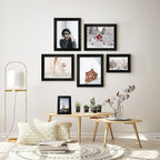 4x6 Picture Frame Set of 4, Black Wooden Frame with High Definition Glass, 4 x 6 Photo Frames for Tabletop Display and Wall Mounting