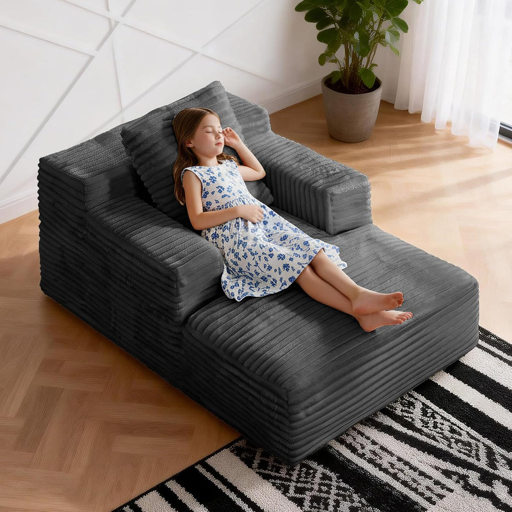 45" Cloud Chair, Corduroy Chaise Lounge Indoor | Single Sofa Bed, No Assembly, Ergonomic Support, Compact Size for Dorms, Apartments and Bedrooms,Reading Nooks & Study Spaces