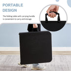 VECELO Folding Table 4 Foot with Mesh Bag, Indoor Outdoor Heavy-Duty Portable w/Handle,Fold-in-Half for Picnic, Party, Camping, Matte Black