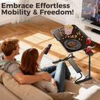 FoldWise Upgraded Folding TV Tray Table, Sturdy Couch & Dinner Laptop Table | Adjustable Height & Angle Portable Desk for Eating, Work & Recliner; Includes Footrest, Cup Holder, iPad Holder, Edge Stopper