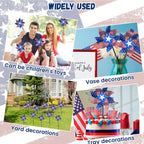 10 PCS Reflective Pinwheels for Yard and Garden Bird Devices Pre-Installed Sparkly Wind Spinner Deterrent to Scare Birds Away from Yard Patio Farm (Red&White&Blue)