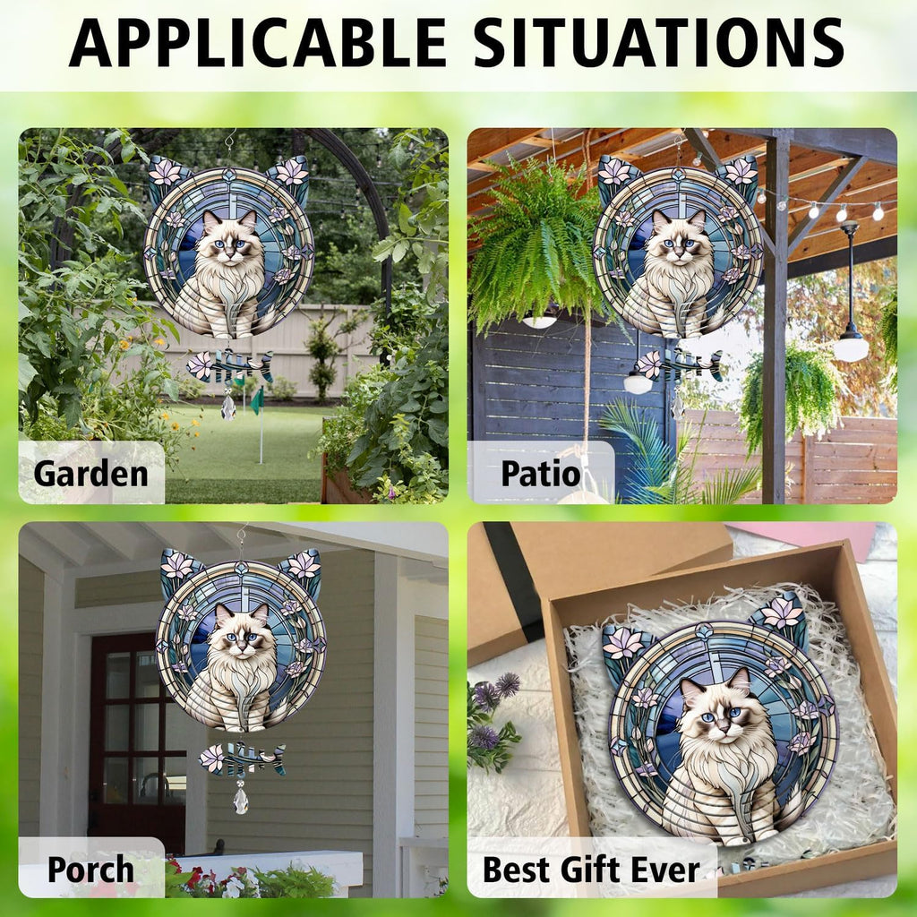 Ragdoll Cat Wind Spinner, Ragdoll Cat Wind Spinner Hanging for Yard and Garden
