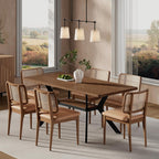 MECHYIN 55"-71" Extendable Dining Table for 4-8 with Built-in Flip Leaf | Kitchen Table, Space Saving Modern Design with Storage Shelf & Sturdy Metal Legs for Kitchen,Living Room & Small Apartments