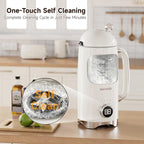 6-in-1 Upgraded 34oz Nut Milk Maker Machine with 8 Stainless Steel Blades, Automatic Plant-Based Milk Maker for Homemade Soy, Almond, Oat, Shakes & More, Keep Warm, Delay Start & Self-Cleaning