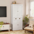 72" Kitchen Pantry,Tall Storage Cabinets with Doors and Shelves,Freestanding Pantry Cabinet for Bathroom,Dining Room and Living Room (Standard White)