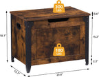IDEALHOUSE Storage Bench, 23.6" Retro Wooden Storage Chest with 2 Safety Hinges, Loads 300 lb, Easy Assembly, Storage Ottoman Bench for Bedroom Entryway Living Room, Rustic Brown