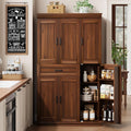 Garvee 70" Tall Kitchen Pantry Storage Cabinet, Modern Kitchen Hutch Cabinet with Doors and Shelves, Freestanding Food Pantry with Large Storage Drawer for Dining Room and Household Organization