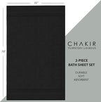 Chakir Turkish Linens, 100% Cotton Premium Quality Turkish Bath Sheets (35''x70'' Large Bath Sheet Towels - Black)