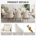 Velvet Dining Chairs Set of 2, Upholstered Velvet Accent Chairs, Kitchen Chair with Metal Legs & Lumbar Pillow for Dining/Living Room/Vanity