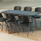 LIFETIME 6-Foot Nesting Folding Table, Commercial, Black