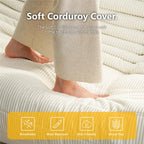N&V Ottoman for Fireside Chair and Sofa, Soft Premium Corduroy,Foam Ottoman for Accent Chair, Living Room Bedroom(Future Dusk)