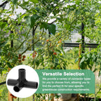 4 Pcs 11mm Greenhouse Frame Building Connectors, 4 Way Right Angle Pipe Fitting for Grape Trellis/Sunscreen Shed/Gardening Plant Stakes, Greenhouse Accessories [Black]