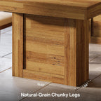 Tribesigns 63'' Farmhouse Dining Table for 6, Rectangle Wooden Kitchen Table with Heavy-Duty Legs, Rustic Large Dining Room Furniture for Family Meals, Banquets & Dinner Parties, Oak