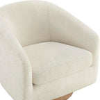 CHITA Swivel Accent Chair, Fully Assembled Fabric Barrel Armchair with FSC Certified Upholstered for Living Room, Bedroom and Office, Cream