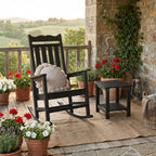 Stoog Patio Rocking Chair, All-Weather Porch Rocker, 400 lbs Weight Support, Never Fade or Rot, for Backyard, Fire Pit, Lawn and Garden, Black