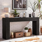 Tribesigns 63-Inch Solid Wood Console Sofa Table, Farmhouse Long Entryway Table Behind Couch for Living Room, Entrance, Hallway, Foyer, Easy Assembly (Black)