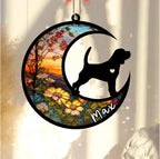 Personalized Dog Memorial, Custom Name Beagle Dog Christmas Ornament with Name, Custom Breeds, Pet Loss Light Catcher, Gifts for Lovers Loss of Pet Sympathy on Mothers Day Christmas