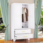 GAIOUS Metal Wardrobe Cabinet with Hanging Rod, Clothing Storage Cabinets