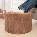 Asuprui Round Ottoman Pouf Foot Stool, Coffee 20x14 in,Sofa Couch Foot Rest | All-One Foam Pouf, Ottoman Coffee Table,Foot Rest for Chair,Remov.Cover, Perfect for Living Room Bedroom Dorm or Wedding Gift