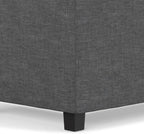 SIMPLIHOME Avalon 42" Wide Linen Look Fabric Storage Ottoman in Slate Grey