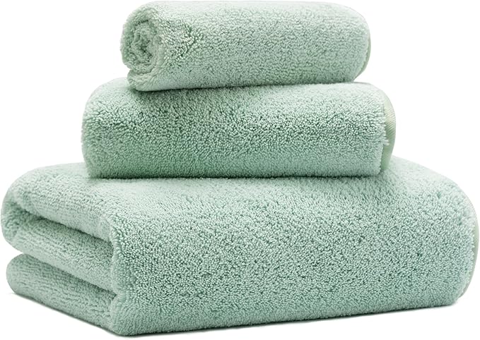 New Microfiber Bath Towel Set, 3 Piece, Oversize, Quick Dry, Lint Free, Includes Body, Hand and Face Towels