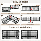 12 Pack Under Couch Blocker for Pets, Adjustable Furniture Under Bed Blocker with 30 Ties, Plastic Couch Barrier for Dogs, Cats and Small Items, Black