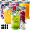 ComSaf 12 oz Mason Jars with Lids 6 Pcs, Regular Mouth Canning Jars with Seal Bands, 12 oz Glass Jar with lid for Soft Drinks, Juice, Jam, Jelly, Sauce, Dessert, Overnight Oats, Pickles