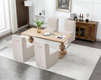Upholstered Dining Chairs Set of 2, Modern Linen Fabric Dining Room Chairs with Mid Backrest and Padded Seat Cushion, Accent Armless Kitchen Side Chairs for Dining Room, Living Room, Reading Room
