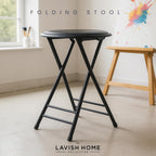 Folding Stool - Portable Backless 24-Inch Stool with 225lb Capacity, Single | Collapsible Counter Bar Stools, Compact Folding Chair, for Kitchen or Rec Room, Camping, Indoor and Outdoor by Lavish Home