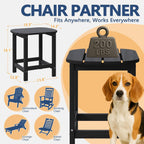 Outdoor Rocking Chair Oversized of 2 & Side Table Set, HDPE All Weather Resistant Patio Rocker, 31.5" High Back 21.5" Deep Seat Porch Chairs Set for Lawn Garden Deck Balcony 400lbs Capacity(Black)