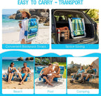 Old Bahama Bay Beach Chairs for Adults, 7-Position Classic Lay Flat Beach Chair Reclining Beach Chair, Portable Aluminum Backpack Beach Chair with Towel Bar & Cooler Bag
