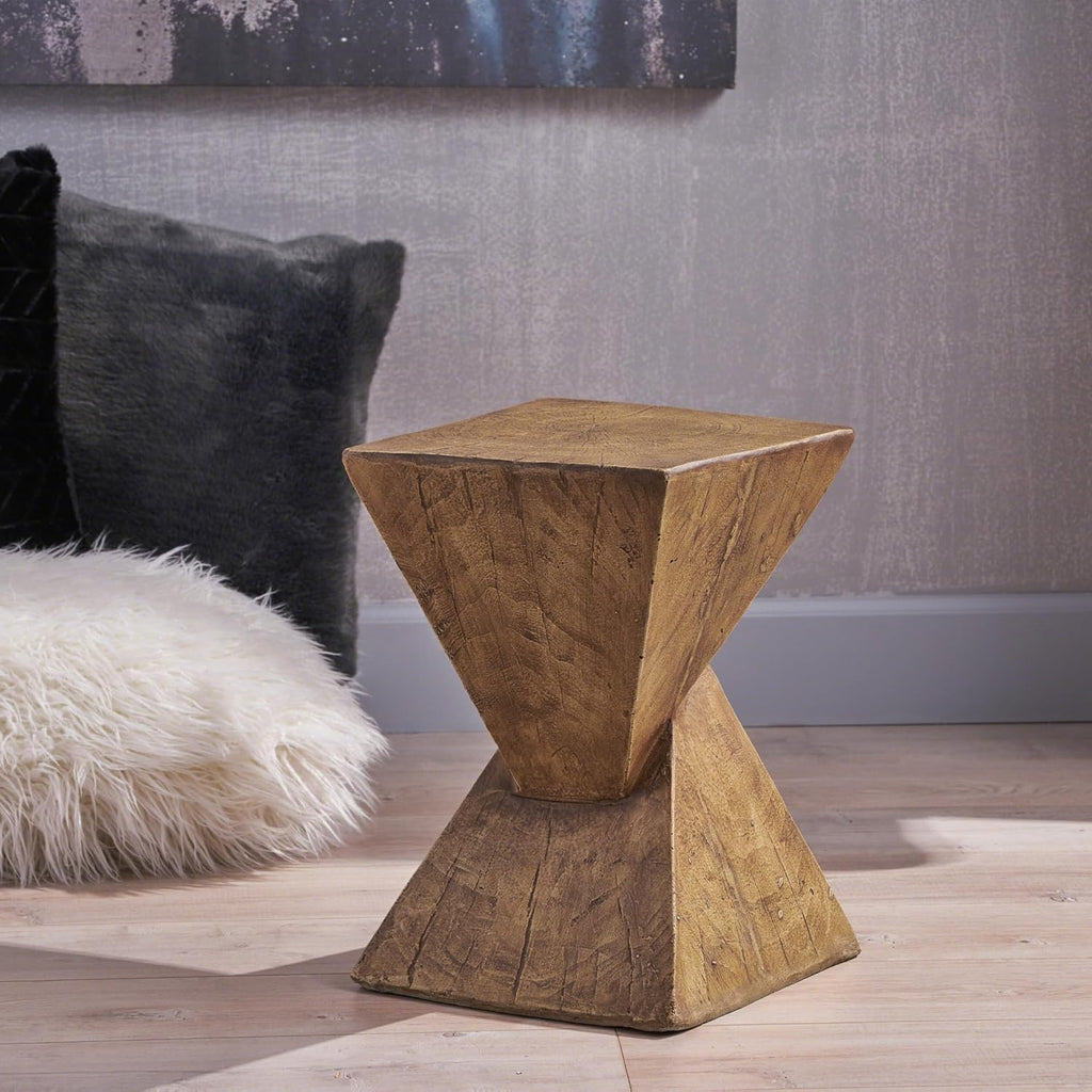 18" H Modern Side Table – Stylish Narrow Cent Table Compatible with Living Room,Bedroom,or Office – Versatile Home Furniture with Design and Sturdy Construction,Natural Color