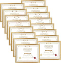 WIFTREY 16 Pack 8.5x11 Certificate Picture Frames, Multi 8.5 by 11 Photo Frame Bulk for Document Award, Wall Hanging or Tabletop Display, Gold