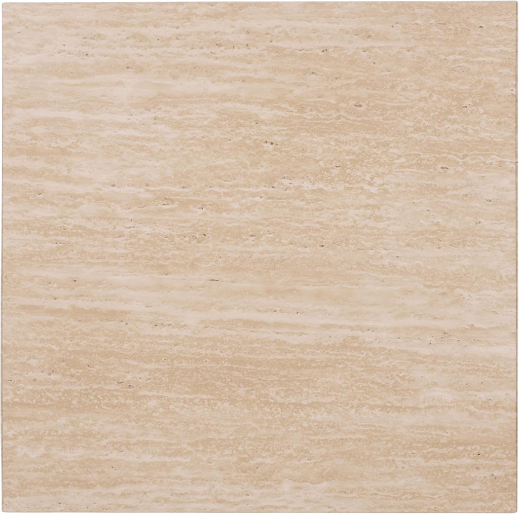 SAFAVIEH Home Collection - Woodrow Square Accent Table, Neutral Beige Faux Travertine Veneer (ACC7006B)