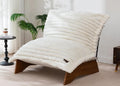 MAXYOYO Adjustable Living Room Chair, 3-Position Bean Bag Chair with Frame | Upholstered Accent Chair with Frame, Removable Cushion, Soft Reclining Lounge for Bedroom, Apartment, Office, Beige