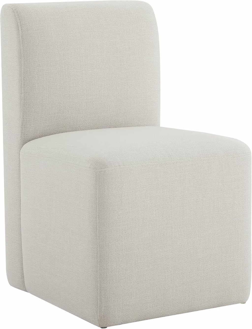 CHITA Dining Chairs with Casters Set of 4, Fully Assembled, Linen | FSC Certified Upholstered Armless Modern Rolling Dining Chairs with Rollers for Bedroom Reading Room Living Room