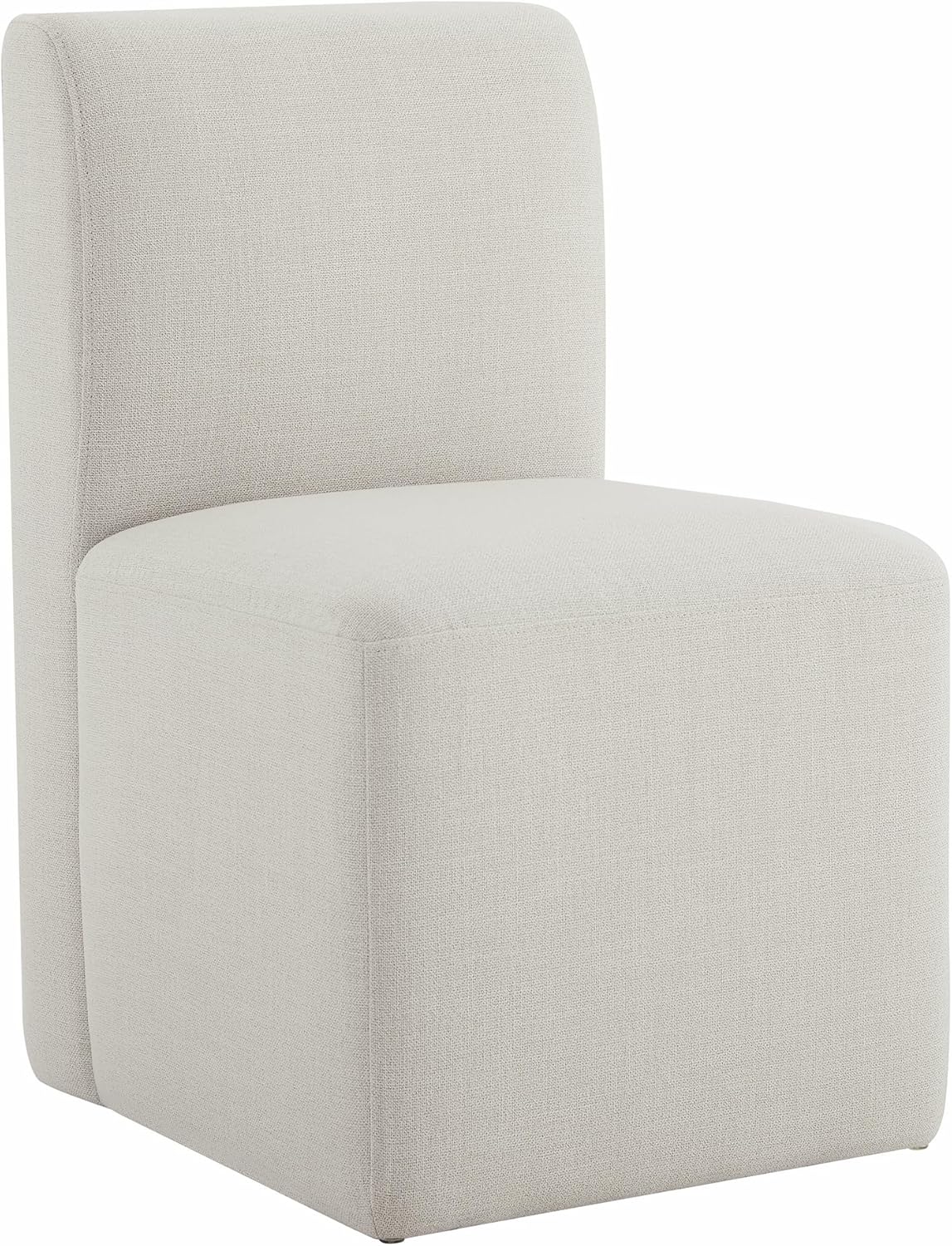 CHITA Dining Chairs with Casters Set of 4, Fully Assembled, Linen | FSC Certified Upholstered Armless Modern Rolling Dining Chairs with Rollers for Bedroom Reading Room Living Room