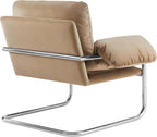 Modway Ansel Performance Velvet Accent Chair in Taupe - Stain-Resistant Velvet Lounge Chair for Living Room, Bedroom - Corner Reading Chair with Arms and Removable Cushions