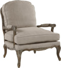 Lexicon French Country Wood Accent Chair, Carved Frame, Neutral | Living Room Chair with Carved Show Wood Frame, Cabriole Legs, Padded Arms, Reversible Cushion, Arrives Assembled