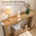 YATINEY Farmhouse Console Table, 39.4'' Small Narrow Entryway Table, Wood Couch Table Behind Sofa with Storage Shelf, Slim Farmhouse Hallway Table for Living Room, Hallway, Foyer, Light Walnut CT34VV